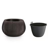 Gėlių vazonas Prosperplast 5905197268873, plastikinis, Ø 24 cm, pilka sp.