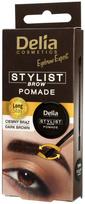 Antakių pomada Delia Cosmetics Eyebrow Expert Stylist, 4 ml, tamsiai ruda sp. dark brown