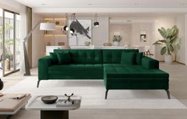 Kampinė sofa Solange Monolith 37, žalia sp., dešininė, 292 x 196 cm x 80 cm