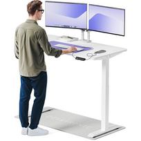 Kompiuterio stalas reguliuojamo aukščio Desktronic HomeOne, 140 cm x 70 cm, 72 - 119 cm, balta sp.