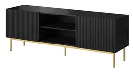TV staliukas Cama Meble Pafos, aukso sp./juoda sp., 150 cm x 40 cm x 60 cm