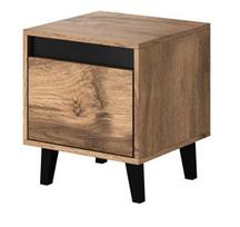 Naktinis staliukas Cama Meble Nord, ąžuolo sp./juoda sp., 45 cm x 40 cm x 38 cm
