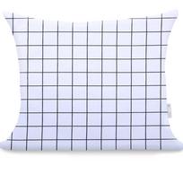 Dekoratyvinės pagalvėlės užvalkalas Restilo Ducato Modest, balta sp./juoda sp./violetinė sp., 60 cm x 50 cm, 2 vnt.