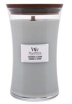 Žvakė, aromatinė WoodWick Lavender & Cedar, 120 h, 610 g, Pilka sp.