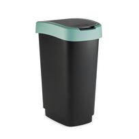 Šiukšliadėžė Rotho Twist 17543, juoda sp./žalia sp., 10 l, 33 cm x 18.1 cm