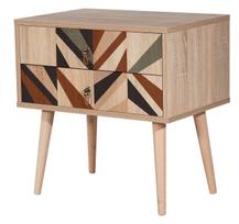 Naktinis staliukas Kalune Design City Triangle, įvairių spalvų, 61 cm x 60 cm x 40 cm
