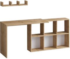 Rašomasis stalas su lentyna Kalune Design Blake 393MRD1298, 74 cm x 45 cm, 145 cm, ąžuolo sp.