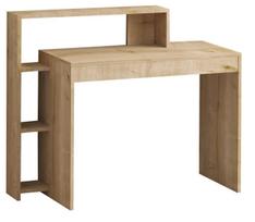 Rašomasis stalas su lentyna Kalune Design Uma, 95 cm x 45 cm, 117 cm, ąžuolo sp.