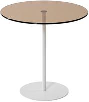 Kavos staliukas Kalune Design Chill-Out, balta sp./bronzos sp., 50 cm x 50 cm x 50 cm