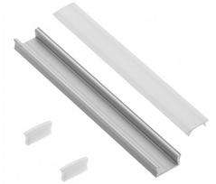 LED juostos profilis GTV PA-ZGLAXMNKOMZ-00, sidabro sp., IP20