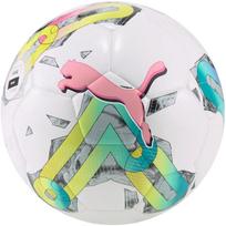 Futbolo kamuolys Puma Orbita 4 HYB FIFA Basic 83781 01, 4 dydis, balta sp./žalia sp./rožinė sp.
