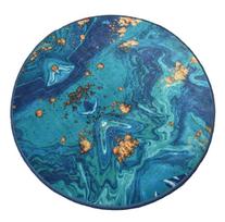 Vonios grindų kilimėlis Foutastic Marbling 359CHL4135, mėlyna sp./aukso sp., 100 cm x 100 cm, Ø 100 cm