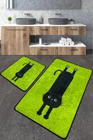 Vonios kilimėlių rinkinys Foutastic Comfort 359CHL5289, juoda sp./žalia sp., 100 cm x 60 cm