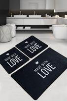 Vonios kilimėlių rinkinys Foutastic Con Amore 359CHL3269, balta sp./juoda sp., 100 cm x 60 cm