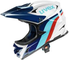 Dviratininkų šalmas universalus Uvex HLMT 10, mėlyna sp./balta sp./raudona sp., 60-62 cm