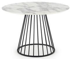 Stalas Brodway, balta sp./juoda sp., 110 cm x 110 cm x 75 cm