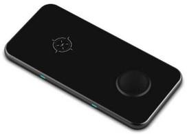 Belaidis įkroviklis Swissten Wireless Charger 2in1, 2 x Qi Wireless, juoda sp., 10 W