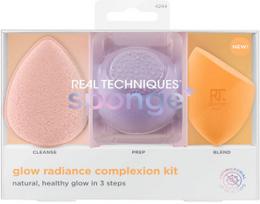 Veido valymo kempinė Real Techniques Glow Radiance Complexion Kit, 3 vnt., oranžinė sp.