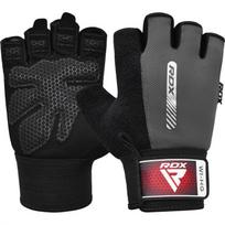 Treniruočių pirštinės RDX W1 Half, juoda sp./pilka sp., S