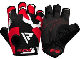 Pirštinės be pirštų RDX F6, juoda sp./raudona sp., 2XL