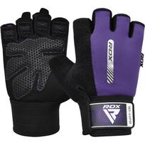 Treniruočių pirštinės RDX W1 Half, juoda sp./violetinė sp., S