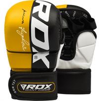 MMA pirštinės RDX Grappling Rex T6 Plus GGR-T6Y-XL+, balta sp./juoda sp./geltona sp., XL