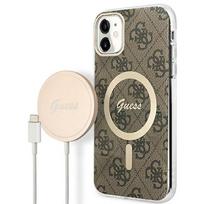 Telefonų dėklų ir įkroviklių komplektas Guess GUBPN61H4EACSW, Apple iPhone 11, ruda sp.