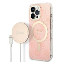 Telefonų dėklų ir įkroviklių komplektas Guess GUBPP13LH4EACSP, Apple iPhone 13 Pro, rožinė sp.