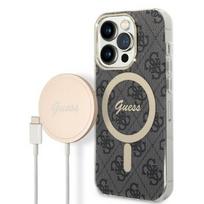 Telefonų dėklų ir įkroviklių komplektas Guess GUBPP14LH4EACSK, Apple iPhone 14 Pro, juoda sp.