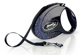 Automatinis pavadėlis Flexi Glam Splash Mystic 2304, juoda sp./žalia sp./violetinė sp., M