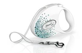 Automatinis pavadėlis Flexi Glam Splash 2014, mėlyna sp./balta sp., S 3m