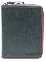 Piniginė Esquire Zipper Wallet Piping, juoda sp./raudona sp.