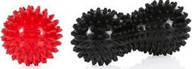 Masažo priemonių rinkinys Gymstick Spikey Massage Ball Combo 63014, juoda sp./raudona sp., 7.5 cm