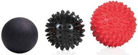Masažo priemonių rinkinys Gymstick Massage Ball Set Massage Ball Set, juoda sp./raudona sp., 9.1 cm