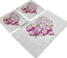 Vonios kilimėlių rinkinys Foutastic Peonia 359CHL3263, įvairių spalvų, 100 cm x 60 cm