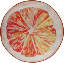 Vonios grindų kilimėlis Foutastic Greyfurt 359CHL4967, balta sp./geltona sp./oranžinė sp., 120 cm x 120 cm, Ø 120 cm