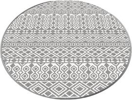 Vonios grindų kilimėlis Foutastic Order 359CHL4568, balta sp./pilka sp., 140 cm x 140 cm, Ø 140 cm