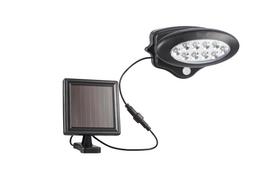 Prožektorius su saulės baterija, tvirtinamas prie sienos Domoletti ESL-156, 0.6 W, 10 - 100 lm, 8000 °K, IP44, juoda sp.