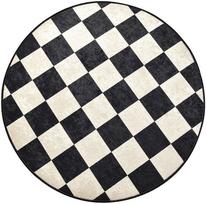 Vonios grindų kilimėlis Foutastic Dama 359CHL4247, balta sp./juoda sp., 140 cm x 140 cm, Ø 140 cm