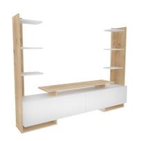 TV staliukas Kalune Design Ava, ąžuolo sp./balta sp., 31.7 cm x 183.6 cm x 140 cm