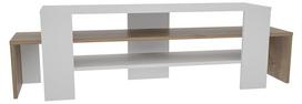 TV staliukas Kalune Design Lenora, balta sp./riešuto sp., 35 cm x 150 cm x 45 cm
