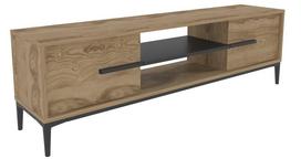 TV staliukas Kalune Design Eslem, ąžuolo sp./juoda sp., 29.6 cm x 120 cm x 43.6 cm