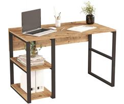 Rašomasis stalas su lentyna Kalune Design ML8 A, 120 cm x 60 cm, 75 cm, ruda sp.