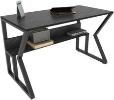 Rašomasis stalas su lentyna Kalune Design Wake 875ZNA4572, 120 cm x 60 cm, 72.8 cm, juoda sp.