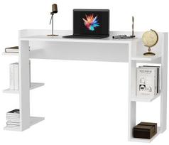 Rašomasis stalas su lentyna Kalune Design Çinar 875ZNA4630, 122.7 cm x 45 cm, 77 cm, balta sp.