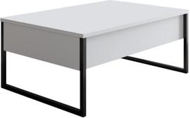 Kavos staliukas Kalune Design Luxe, balta sp./juoda sp., 60 cm x 90 cm x 40 cm