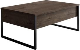 Kavos staliukas Kalune Design Luxe, juoda sp./riešuto sp., 60 cm x 90 cm x 40 cm