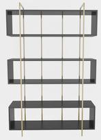 Pastatoma lentyna Kalune Design Bruti 875ZNA4509, antracito sp./aukso sp., 180 cm x 29.6 cm x 120 cm
