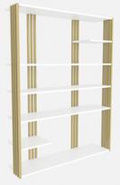 Pastatoma lentyna Kalune Design Jenny 875ZNA4519, aukso sp./balta sp., 160 cm x 29.6 cm x 120 cm