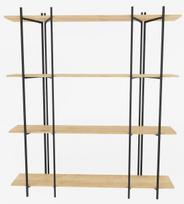 Pastatoma lentyna Kalune Design Moss 875ZNA4550, ąžuolo sp./juoda sp., 180 cm x 160 cm x 29.6 cm
